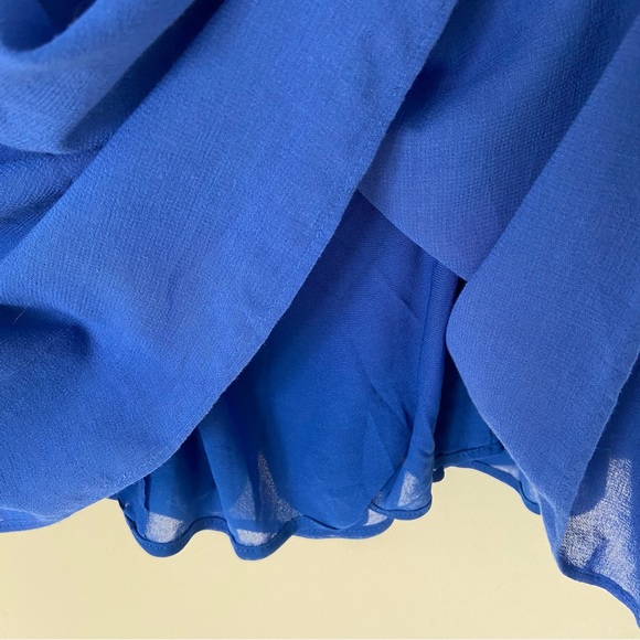 Akris Punto Pleated Knee Length Smocked Waist Skirt in Royal Blue sz 4 - Picture 5 of 8